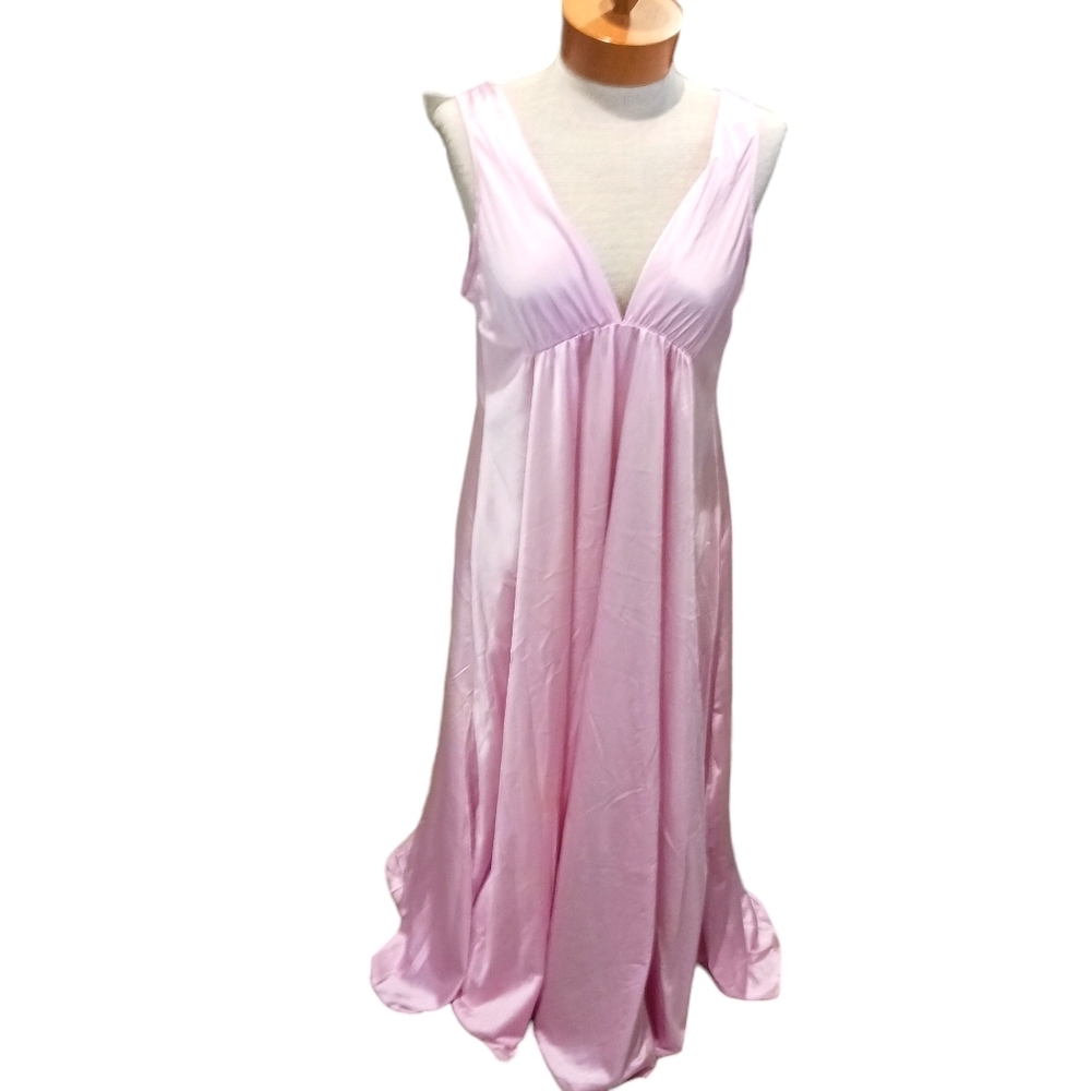 Vintage 60s/70s Size Small-Med Enticements Nightgown Pink Sleepwear Dress Midi